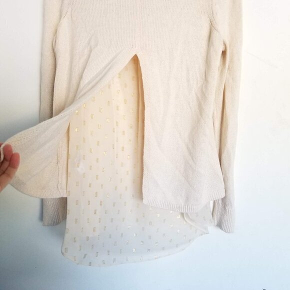 Lucky Brand Layer Look Split Back Knit Sweater Sm - Picture 9 of 14